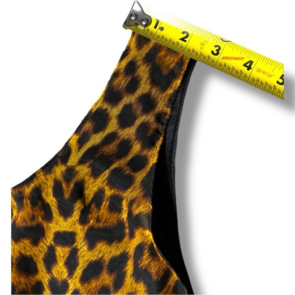 Working Girl Chic Leopard Print Sheer Tan and Black Breathable Flowy Tank Top - Picture 11 of 15
